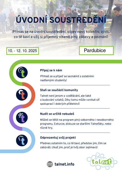 Aktualizace programu: Úvodní soustředění 10. – 12. října 2025: